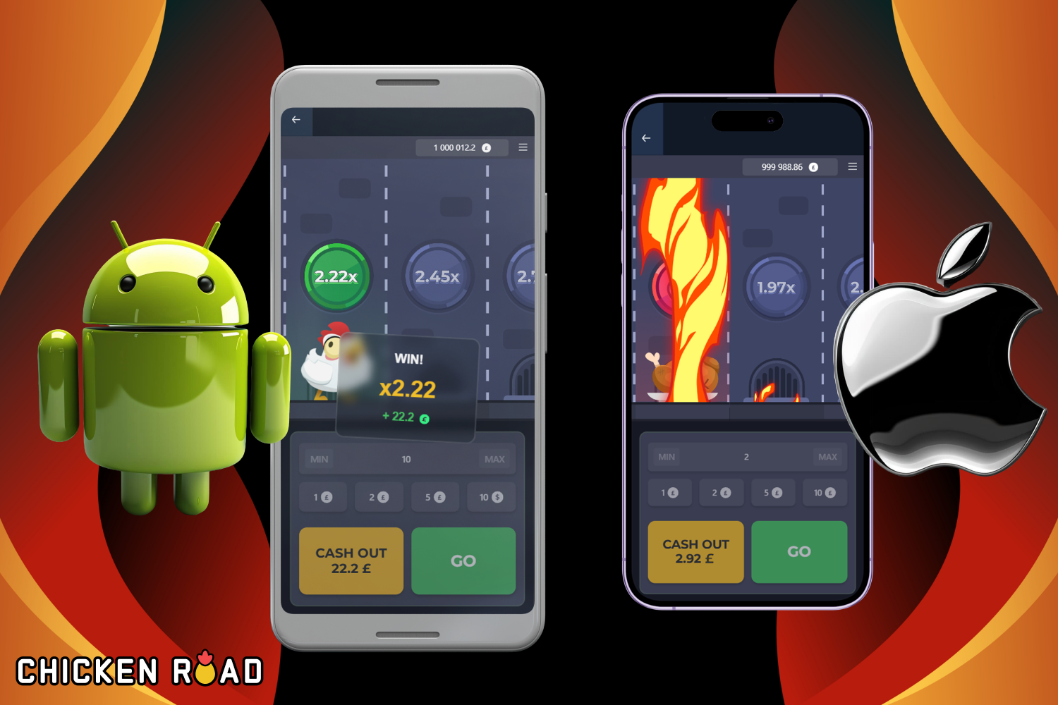 Chicken Road game app for Android and iOS mobile devices