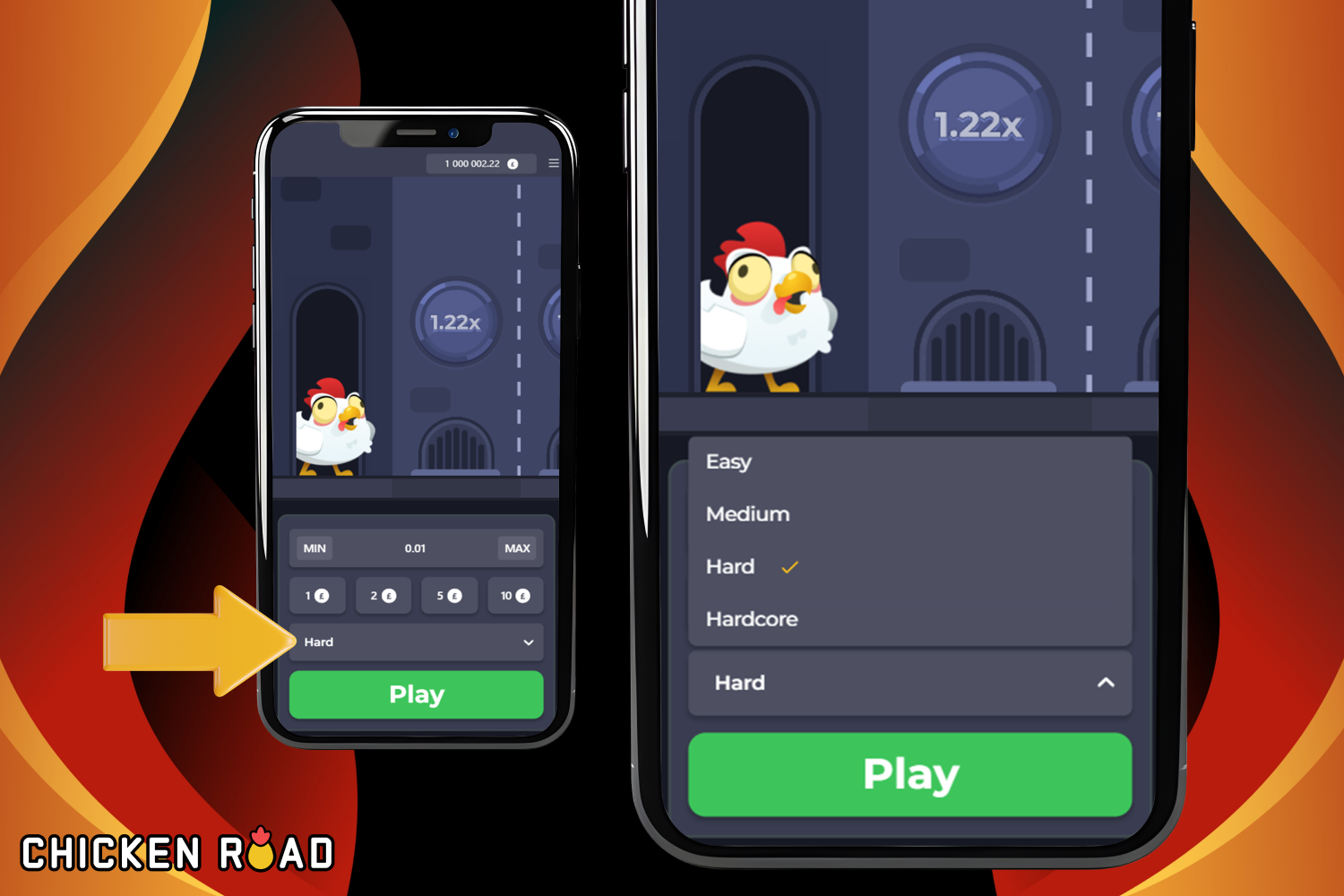 The risk level of Chicken Road game